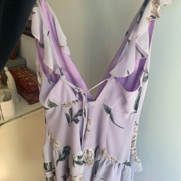 Tobi Ruffle Around Purple Floral Skater Dress - Picture 6 of 8